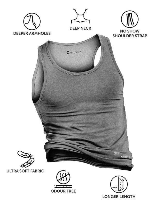 Twin Skin Organic Bamboo Vest - Comfort Fit (Pack of 3)